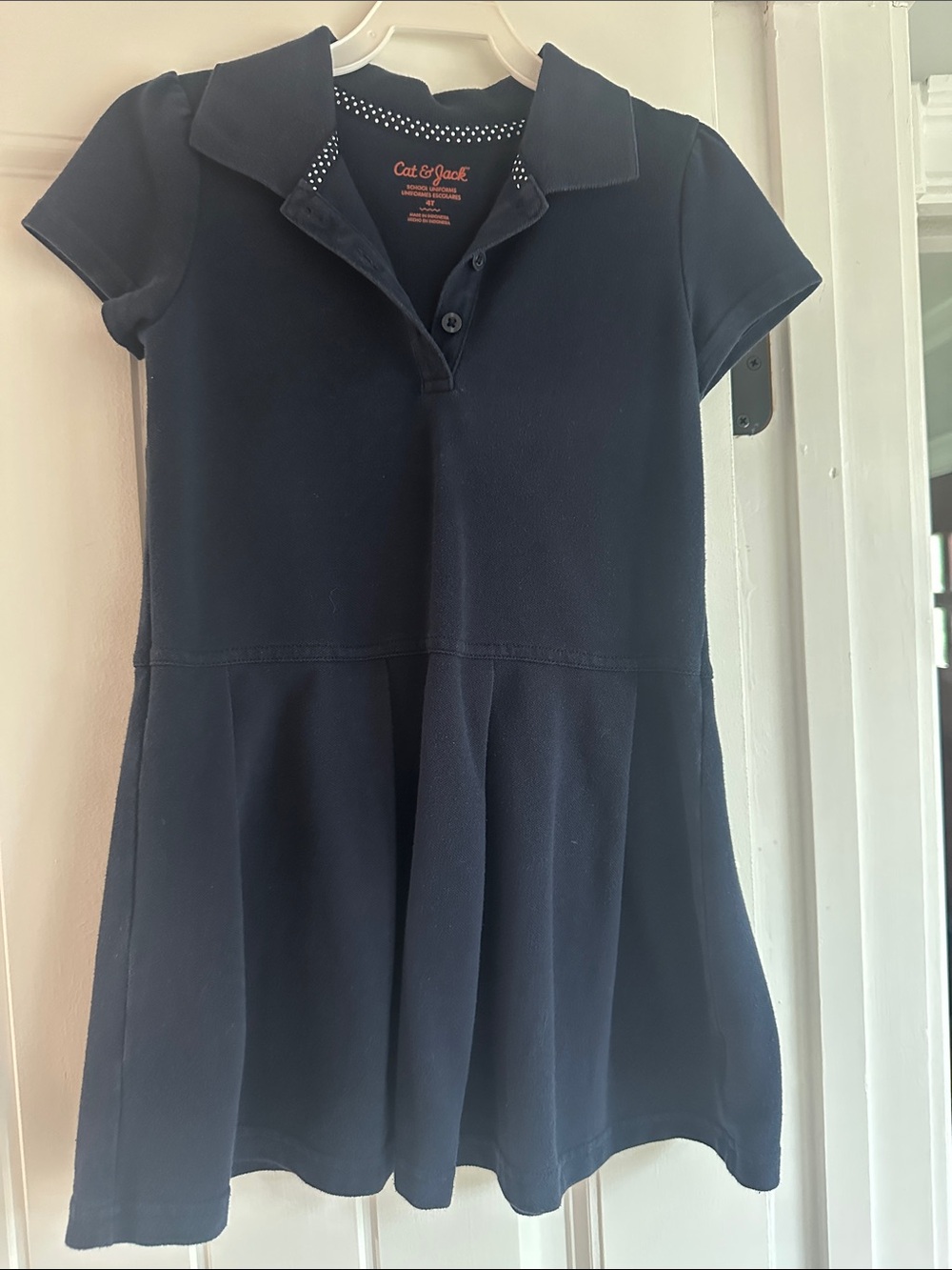 Cat & Jack Navy Short-Sleeve Polo Dress